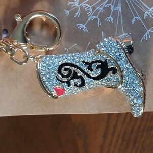 Western Boot Bag Charm. Lots Of Bling!